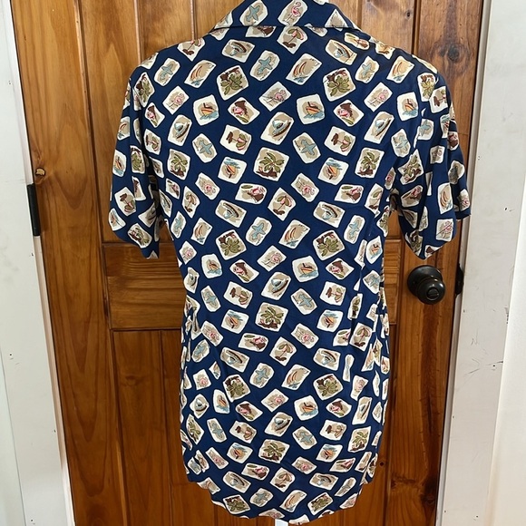 Liz Claiborne LizWear Travel Vacation Blue button down shirt Petite Small - Picture 4 of 8